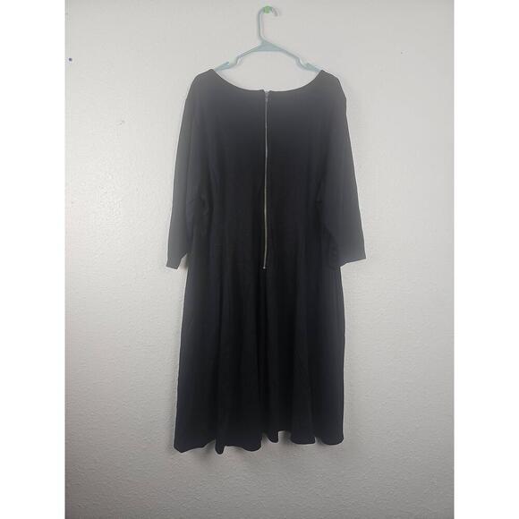 NWT Lane Bryant Black V-Neck Long Sleeve Fit Flare Maxi Dress 24 - Picture 3 of 9